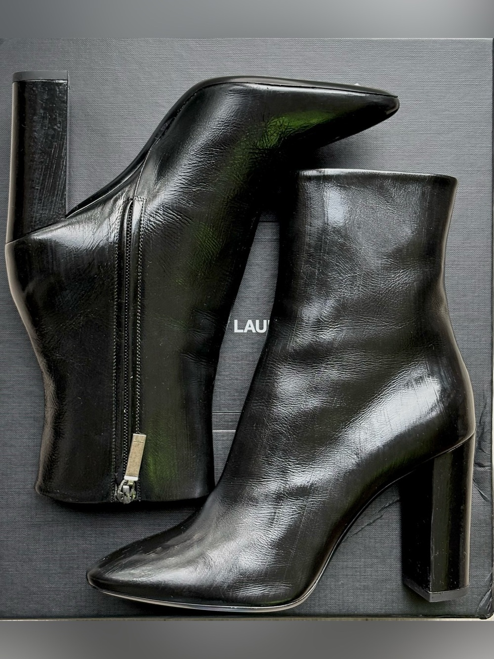 Saint Laurent Lou 95 Zip Bootie, size 38.5